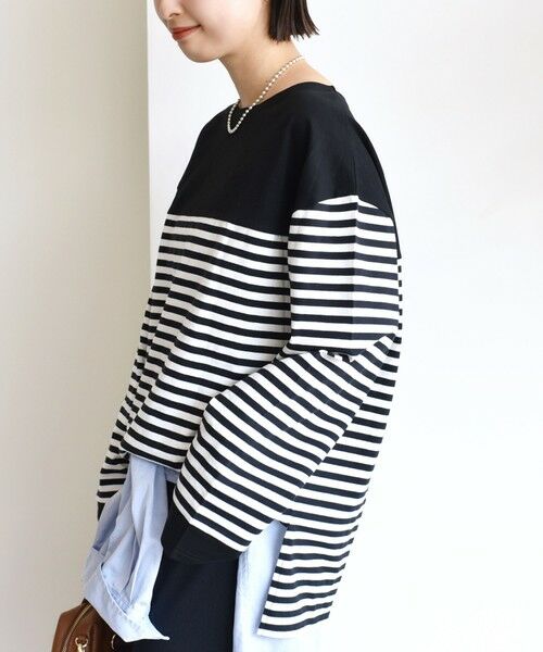 SHIPS / シップス Tシャツ | 【WEB限定】〈洗濯機可能〉ビッグ バスク シャツ | 詳細2