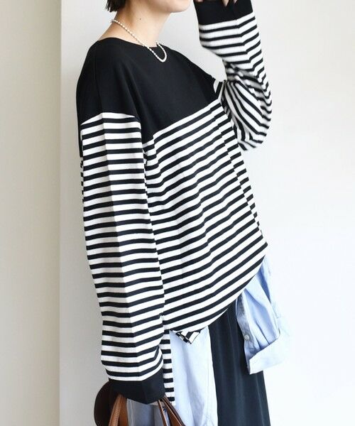 SHIPS / シップス Tシャツ | 【WEB限定】〈洗濯機可能〉ビッグ バスク シャツ | 詳細4