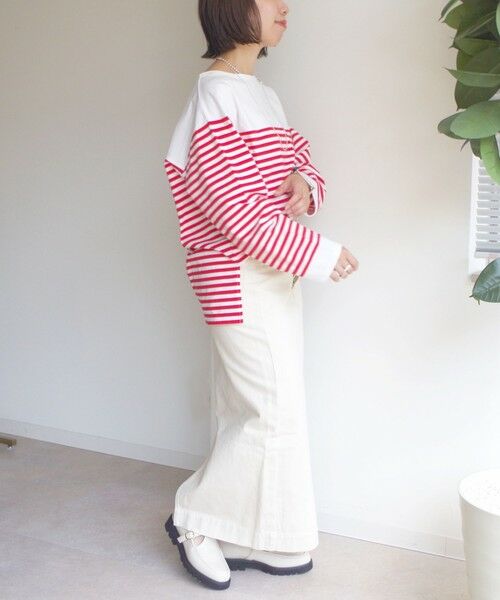 SHIPS / シップス Tシャツ | 【WEB限定】〈洗濯機可能〉ビッグ バスク シャツ | 詳細15