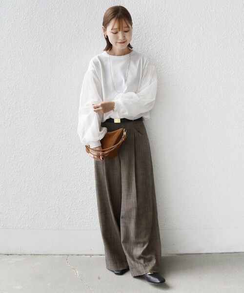 SHIPS / シップス カットソー（半袖以外） | 《一部追加予約》【WEB限定】〈手洗い可能〉シアー コンビ 裾 ドロスト プルオーバー | 詳細1