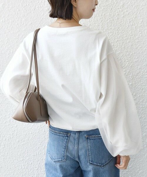 SHIPS / シップス カットソー（半袖以外） | 《一部追加予約》【WEB限定】〈手洗い可能〉シアー コンビ 裾 ドロスト プルオーバー | 詳細18