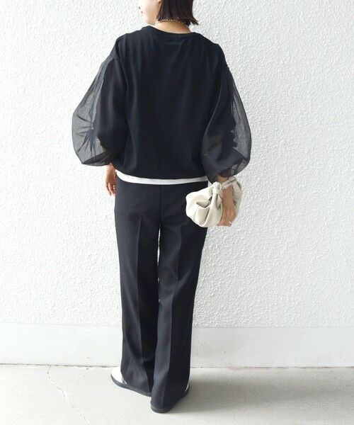 SHIPS / シップス カットソー（半袖以外） | 《一部追加予約》【WEB限定】〈手洗い可能〉シアー コンビ 裾 ドロスト プルオーバー | 詳細19