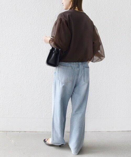 SHIPS / シップス カットソー（半袖以外） | 《一部追加予約》【WEB限定】〈手洗い可能〉シアー コンビ 裾 ドロスト プルオーバー | 詳細30