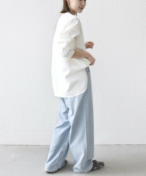 SHIPS / シップス Tシャツ | 〈手洗い可能〉ガゼット デザイン ジョーゼット カットソー | 詳細12