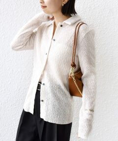 SHIPS / シップス カーディガン・ボレロ | 【WEB限定】〈手洗い可能〉ランダムブルーゼ シャツ カーディガン