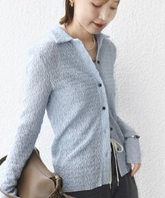 SHIPS / シップス カーディガン・ボレロ | 【WEB限定】〈手洗い可能〉ランダムブルーゼ シャツ カーディガン