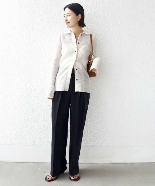 SHIPS / シップス カーディガン・ボレロ | 【WEB限定】〈手洗い可能〉ランダムブルーゼ シャツ カーディガン | 詳細1