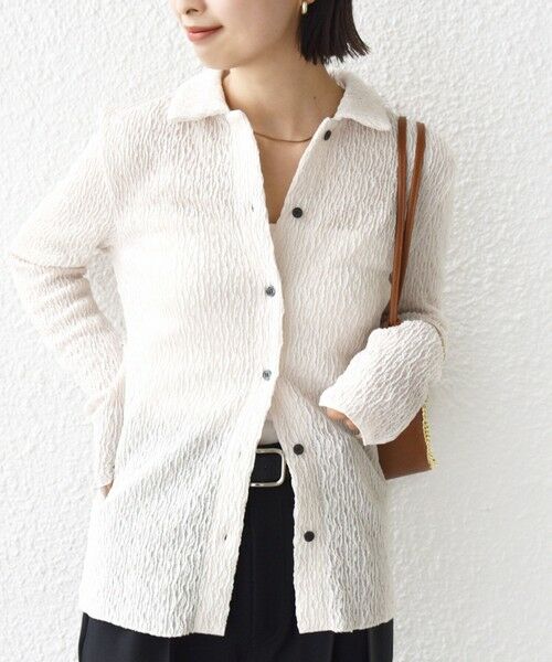 SHIPS / シップス カーディガン・ボレロ | 【WEB限定】〈手洗い可能〉ランダムブルーゼ シャツ カーディガン | 詳細4