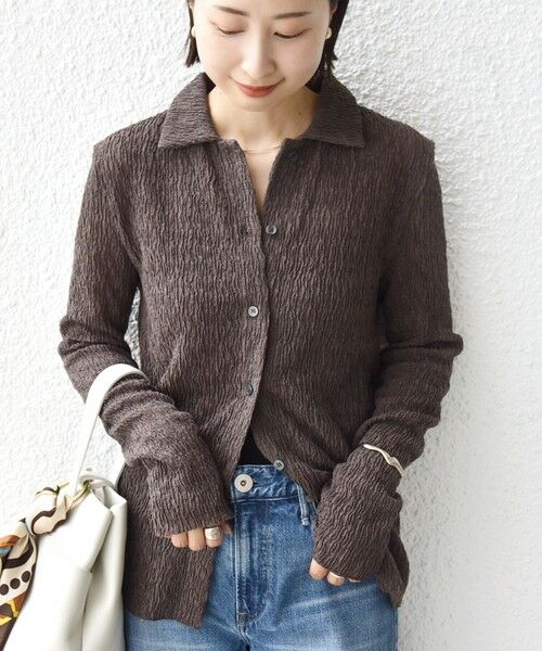 SHIPS / シップス カーディガン・ボレロ | 【WEB限定】〈手洗い可能〉ランダムブルーゼ シャツ カーディガン | 詳細18