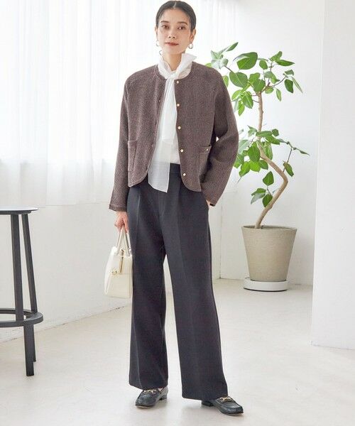 SHIPS / シップス スラックス・ドレスパンツ | 〈洗濯機可能 / セレモニー対応可〉ポリエステル レーヨン ダンボール ストレート パンツ | 詳細1