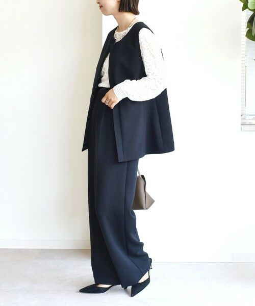 SHIPS / シップス スラックス・ドレスパンツ | 〈洗濯機可能 / セレモニー対応可〉ポリエステル レーヨン ダンボール ストレート パンツ | 詳細11