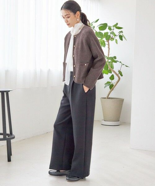 SHIPS / シップス スラックス・ドレスパンツ | 〈洗濯機可能 / セレモニー対応可〉ポリエステル レーヨン ダンボール ストレート パンツ | 詳細2