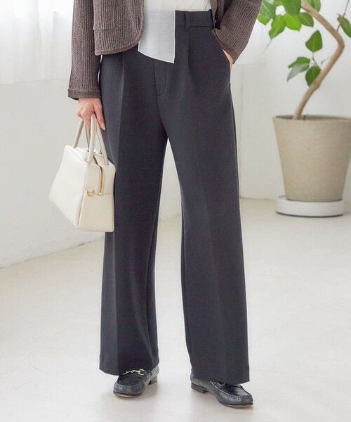 SHIPS / シップス スラックス・ドレスパンツ | 〈洗濯機可能 / セレモニー対応可〉ポリエステル レーヨン ダンボール ストレート パンツ | 詳細4