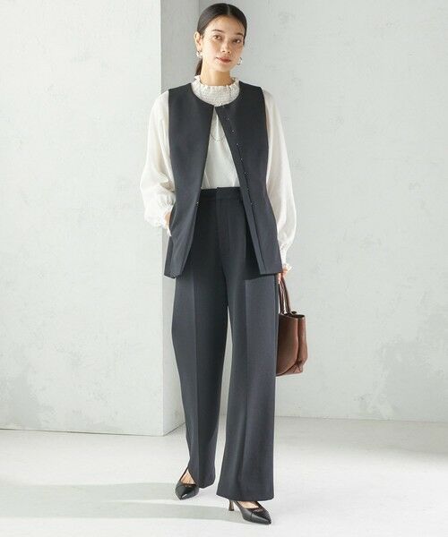 SHIPS / シップス スラックス・ドレスパンツ | 〈洗濯機可能 / セレモニー対応可〉ポリエステル レーヨン ダンボール ストレート パンツ | 詳細5