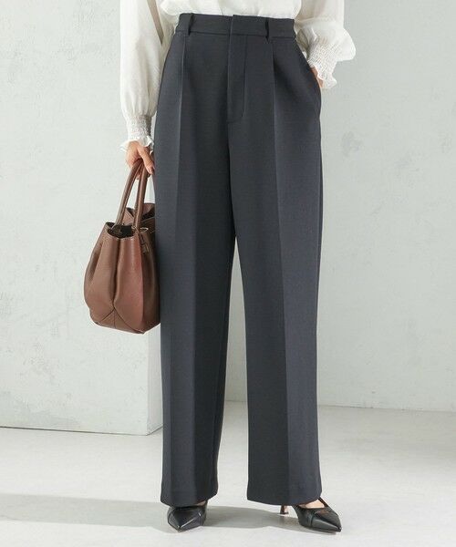 SHIPS / シップス スラックス・ドレスパンツ | 〈洗濯機可能 / セレモニー対応可〉ポリエステル レーヨン ダンボール ストレート パンツ | 詳細8