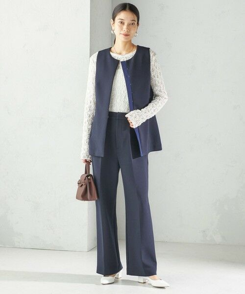 SHIPS / シップス スラックス・ドレスパンツ | 〈洗濯機可能 / セレモニー対応可〉ポリエステル レーヨン ダンボール ストレート パンツ | 詳細25