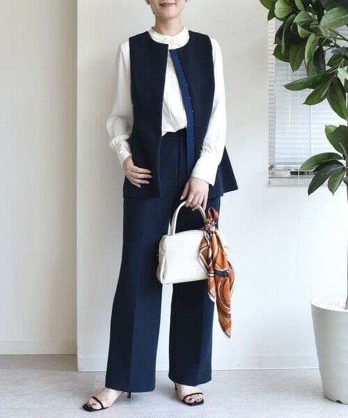 SHIPS / シップス スラックス・ドレスパンツ | 〈洗濯機可能 / セレモニー対応可〉ポリエステル レーヨン ダンボール ストレート パンツ | 詳細30