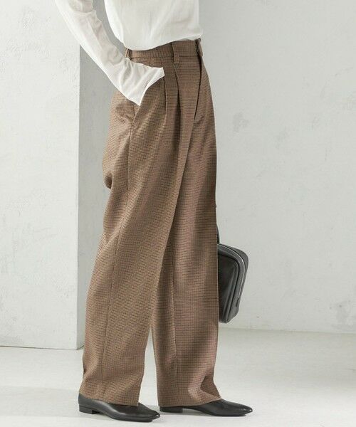 SHIPS for women/シップスウィメン 《予約》〈手洗い可能〉ウォッシャブル ウール タック パンツ ブラウン系 38 SHIPS for women/シップスウィメン 《予約》〈手洗い可能〉ウォッシャブル ウール タック パンツ ブラウン系 38