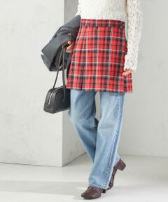SHIPS / シップス ミニ・ひざ丈スカート | チェック プリーツ 巻き スカート