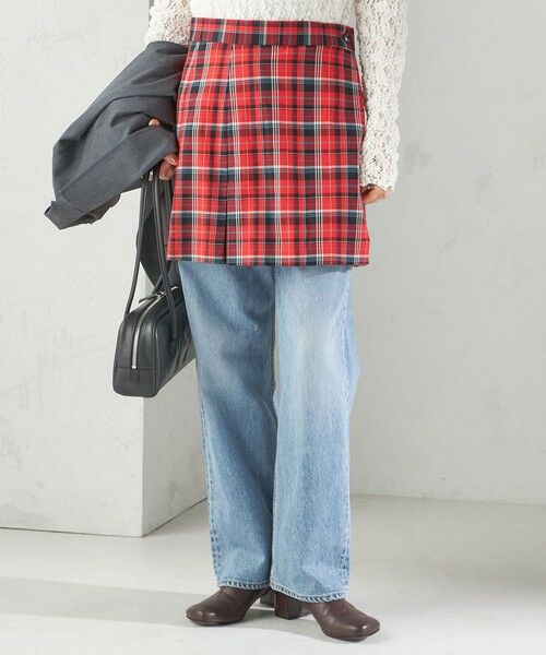 SHIPS / シップス ミニ・ひざ丈スカート | チェック プリーツ 巻き スカート | 詳細11