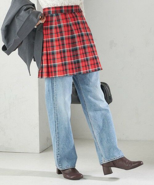 SHIPS / シップス ミニ・ひざ丈スカート | チェック プリーツ 巻き スカート | 詳細15