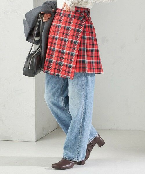 SHIPS / シップス ミニ・ひざ丈スカート | チェック プリーツ 巻き スカート | 詳細18