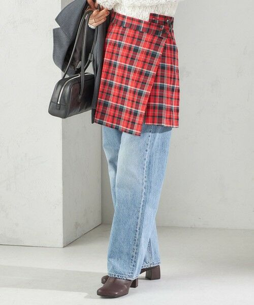 SHIPS / シップス ミニ・ひざ丈スカート | チェック プリーツ 巻き スカート | 詳細19