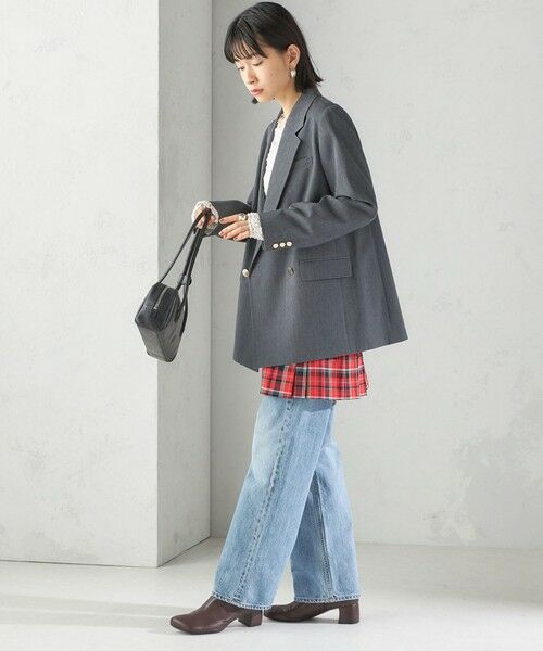 SHIPS / シップス ミニ・ひざ丈スカート | チェック プリーツ 巻き スカート | 詳細3