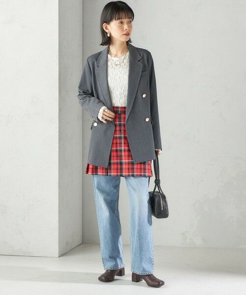 SHIPS / シップス ミニ・ひざ丈スカート | チェック プリーツ 巻き スカート | 詳細7