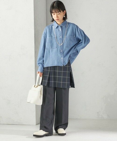 SHIPS / シップス ミニ・ひざ丈スカート | チェック プリーツ 巻き スカート | 詳細24