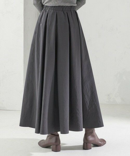 SHIPS / シップス ロング・マキシ丈スカート | 〈手洗い可能〉タフタ タック フレア スカート | 詳細10