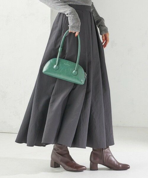 SHIPS / シップス ロング・マキシ丈スカート | 〈手洗い可能〉タフタ タック フレア スカート | 詳細11