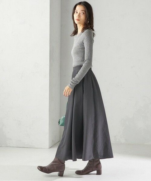 SHIPS / シップス ロング・マキシ丈スカート | 〈手洗い可能〉タフタ タック フレア スカート | 詳細2