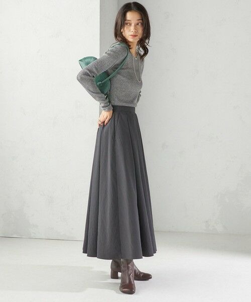 SHIPS / シップス ロング・マキシ丈スカート | 〈手洗い可能〉タフタ タック フレア スカート | 詳細4