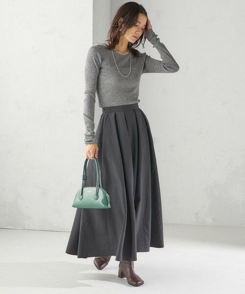 SHIPS / シップス ロング・マキシ丈スカート | 〈手洗い可能〉タフタ タック フレア スカート | 詳細5