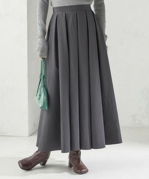 SHIPS / シップス ロング・マキシ丈スカート | 〈手洗い可能〉タフタ タック フレア スカート | 詳細7