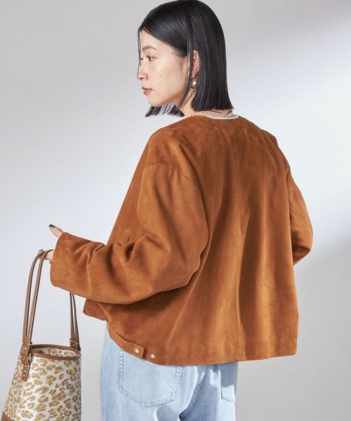 SHIPS / シップス ブルゾン | ゴート スエード ノーカラー ブルゾン | 詳細10