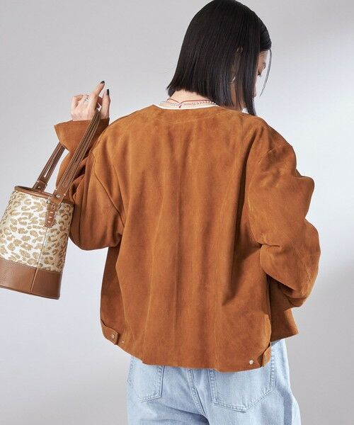 SHIPS / シップス ブルゾン | ゴート スエード ノーカラー ブルゾン | 詳細11