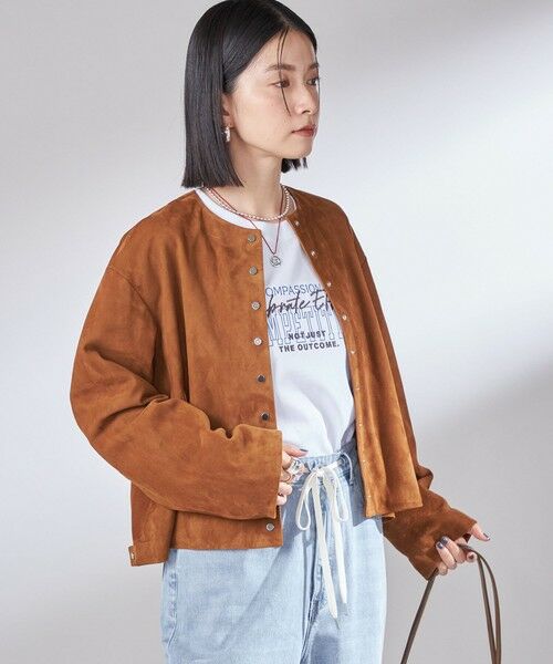 SHIPS / シップス ブルゾン | ゴート スエード ノーカラー ブルゾン | 詳細12