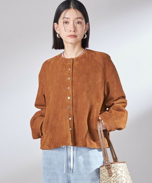 SHIPS / シップス ブルゾン | ゴート スエード ノーカラー ブルゾン | 詳細17