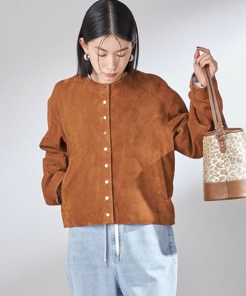 SHIPS / シップス ブルゾン | ゴート スエード ノーカラー ブルゾン | 詳細18