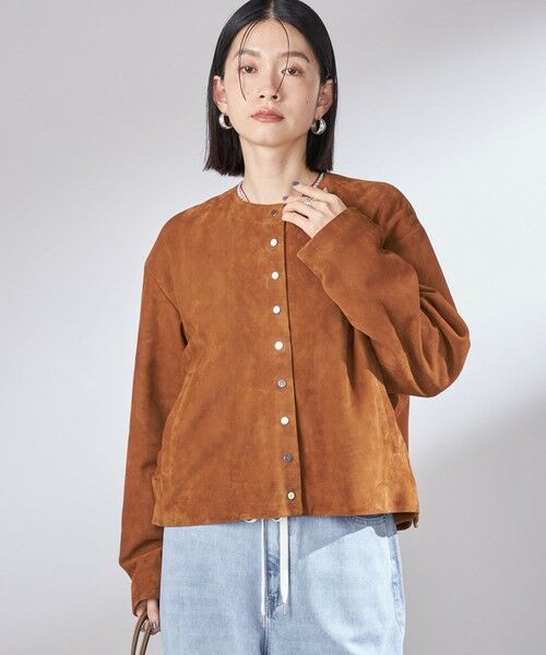 SHIPS / シップス ブルゾン | ゴート スエード ノーカラー ブルゾン | 詳細19