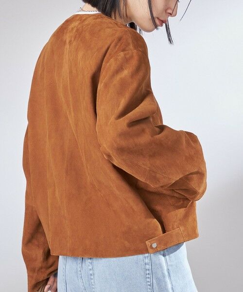 SHIPS / シップス ブルゾン | ゴート スエード ノーカラー ブルゾン | 詳細21