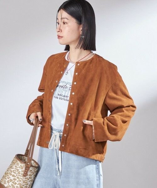 SHIPS / シップス ブルゾン | ゴート スエード ノーカラー ブルゾン | 詳細8