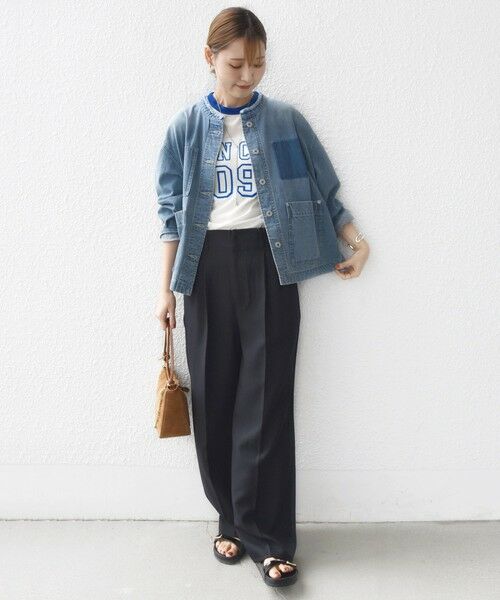 SHIPS / シップス Gジャン・デニムジャケット | 【WEB限定】〈洗濯機可能〉ノーカラー デニム カバー オール | 詳細1