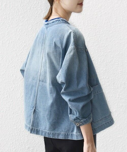 SHIPS / シップス Gジャン・デニムジャケット | 【WEB限定】〈洗濯機可能〉ノーカラー デニム カバー オール | 詳細6