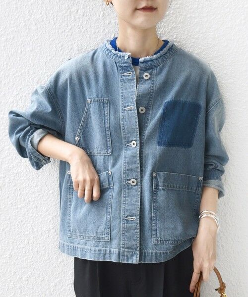 SHIPS / シップス Gジャン・デニムジャケット | 【WEB限定】〈洗濯機可能〉ノーカラー デニム カバー オール | 詳細9