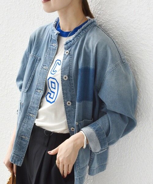 WEB限定】〈洗濯機可能〉ノーカラー デニム カバー オール （G