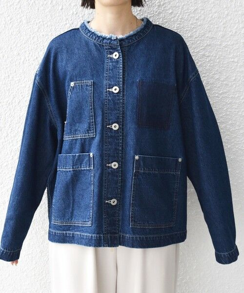 SHIPS / シップス Gジャン・デニムジャケット | 【WEB限定】〈洗濯機可能〉ノーカラー デニム カバー オール | 詳細29