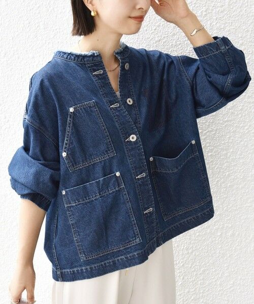 美品♪vin◆ヴァン◆ヤマダヤ　デニムノーカラージャケット　金釦 美品♪vin◇ヴァン◇ヤマダヤ デニムノーカラージャケット 金釦